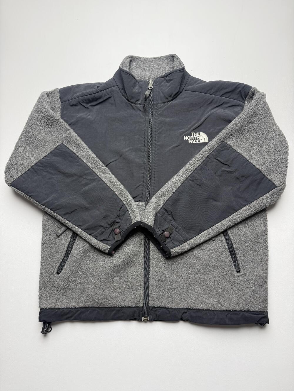 The North Face Jacket Youth Medium Gray Fleece Nylon Full Zip Winter Outdoor